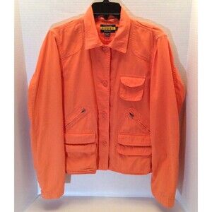 Ralph Lauren Blazer Jacket Women L Orange Cotton Rugby Preppy Gorpcore Festival